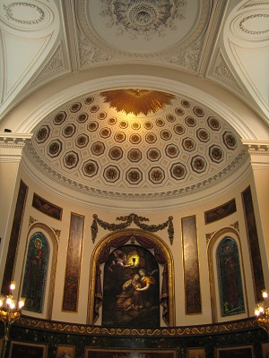 Inside church
