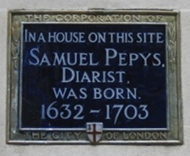 Samuel Pepys Plaque