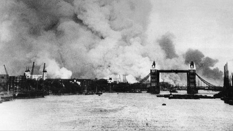 Tower Bridge during the blitz
